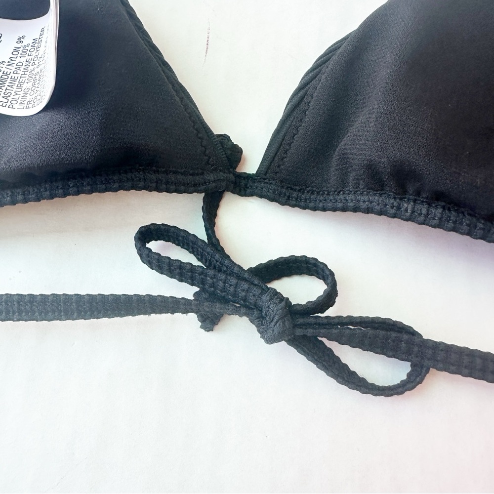 Roxy Black Ribbed Triangle Bikini Top - Picture 10 of 16